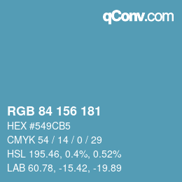 Farbcode: RGB 84 156 181 | qconv.com