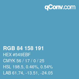 カラーコード: RGB 84 158 191 | qconv.com
