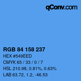 Farbcode: RGB 84 158 237 | qconv.com