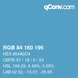 Color code: RGB 84 160 196 | qconv.com