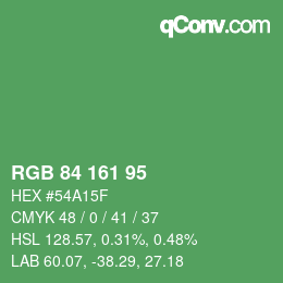 Farbcode: RGB 84 161 95 | qconv.com