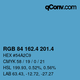 カラーコード: RGB 84 162.4 201.4 | qconv.com
