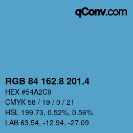 カラーコード: RGB 84 162.8 201.4 | qconv.com