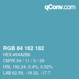 Código de color: RGB 84 162 182 | qconv.com
