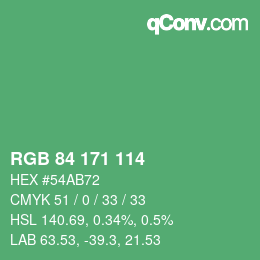 Color code: RGB 84 171 114 | qconv.com