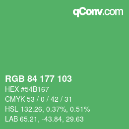 Color code: RGB 84 177 103 | qconv.com