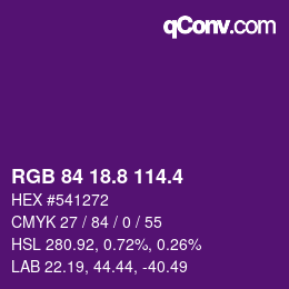 カラーコード: RGB 84 18.8 114.4 | qconv.com
