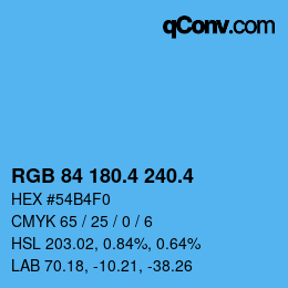 カラーコード: RGB 84 180.4 240.4 | qconv.com