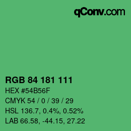 Code couleur: RGB 84 181 111 | qconv.com