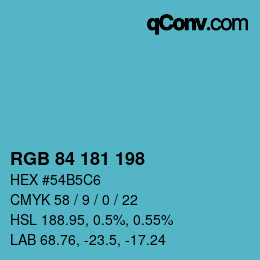 カラーコード: RGB 84 181 198 | qconv.com