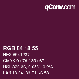 颜色代码: RGB 84 18 55 | qconv.com