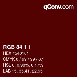 カラーコード: RGB 84 1 1 | qconv.com