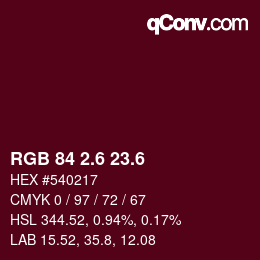 カラーコード: RGB 84 2.6 23.6 | qconv.com