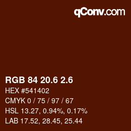 カラーコード: RGB 84 20.6 2.6 | qconv.com