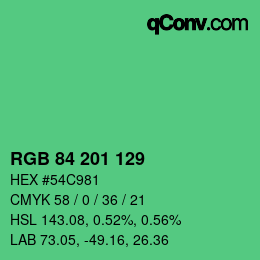 Color code: RGB 84 201 129 | qconv.com
