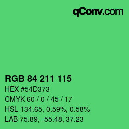 Color code: RGB 84 211 115 | qconv.com