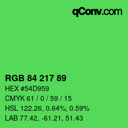 Color code: RGB 84 217 89 | qconv.com