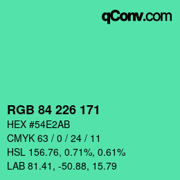 Color code: RGB 84 226 171 | qconv.com