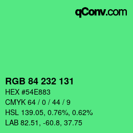 Color code: RGB 84 232 131 | qconv.com