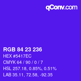 Color code: RGB 84 23 236 | qconv.com