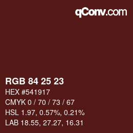 カラーコード: RGB 84 25 23 | qconv.com