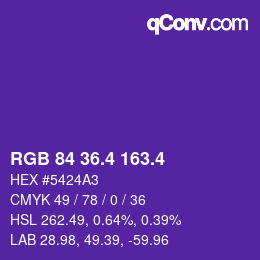 カラーコード: RGB 84 36.4 163.4 | qconv.com
