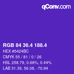 カラーコード: RGB 84 36.4 188.4 | qconv.com