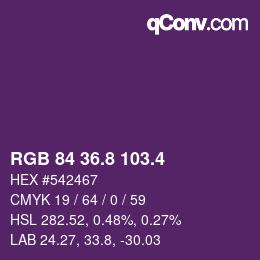カラーコード: RGB 84 36.8 103.4 | qconv.com