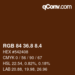 カラーコード: RGB 84 36.8 8.4 | qconv.com