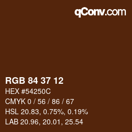 Color code: RGB 84 37 12 | qconv.com