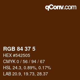 カラーコード: RGB 84 37 5 | qconv.com