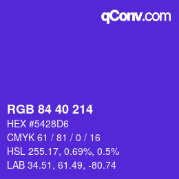 Color code: RGB 84 40 214 | qconv.com