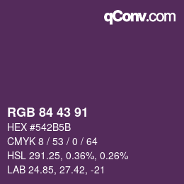 カラーコード: RGB 84 43 91 | qconv.com