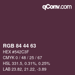 Color code: RGB 84 44 63 | qconv.com
