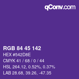 カラーコード: RGB 84 45 142 | qconv.com