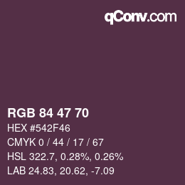 Color code: RGB 84 47 70 | qconv.com