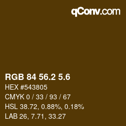 カラーコード: RGB 84 56.2 5.6 | qconv.com