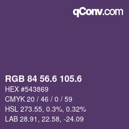 カラーコード: RGB 84 56.6 105.6 | qconv.com