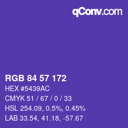 Farbcode: RGB 84 57 172 | qconv.com