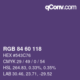 Color code: RGB 84 60 118 | qconv.com