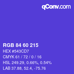 Color code: RGB 84 60 215 | qconv.com