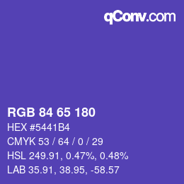 Color code: RGB 84 65 180 | qconv.com