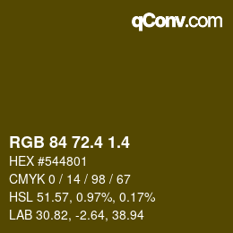 カラーコード: RGB 84 72.4 1.4 | qconv.com