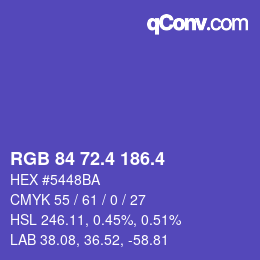 カラーコード: RGB 84 72.4 186.4 | qconv.com
