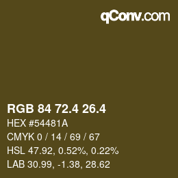 カラーコード: RGB 84 72.4 26.4 | qconv.com