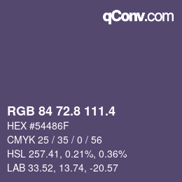カラーコード: RGB 84 72.8 111.4 | qconv.com