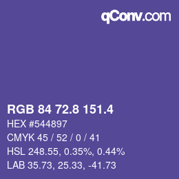 カラーコード: RGB 84 72.8 151.4 | qconv.com