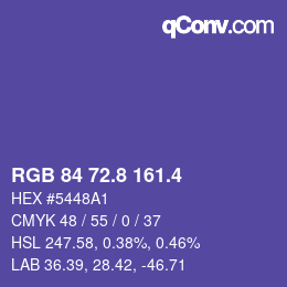 カラーコード: RGB 84 72.8 161.4 | qconv.com