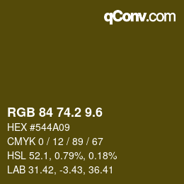 カラーコード: RGB 84 74.2 9.6 | qconv.com