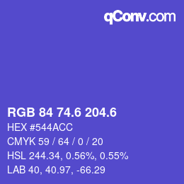 カラーコード: RGB 84 74.6 204.6 | qconv.com
